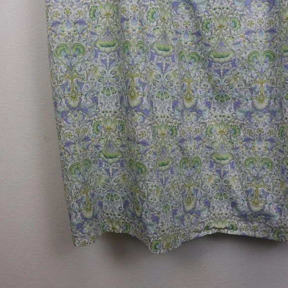 J Crew Afternoon Dress in Liberty Lodden Fabric Lg Smocked Neckline Green Blue - Picture 8 of 12